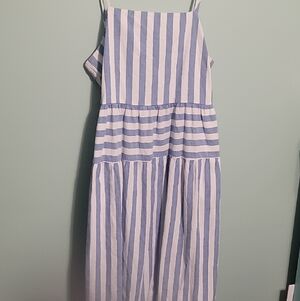 Universal Thread Striped Sundress in Blue and White